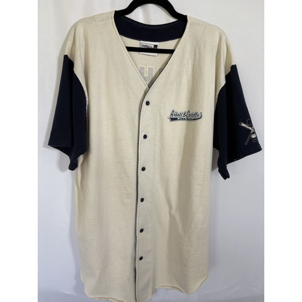 Badger Sport Shirt Size XL Abbott &‎ Costello Who's On First Short Sleeve